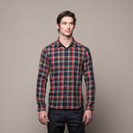 Buttondown Flannel Shirt // Green + Red (S)