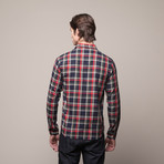 Buttondown Flannel Shirt // Green + Red (S)