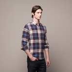Buttondown Flannel Shirt // Brown + Blue (XL)