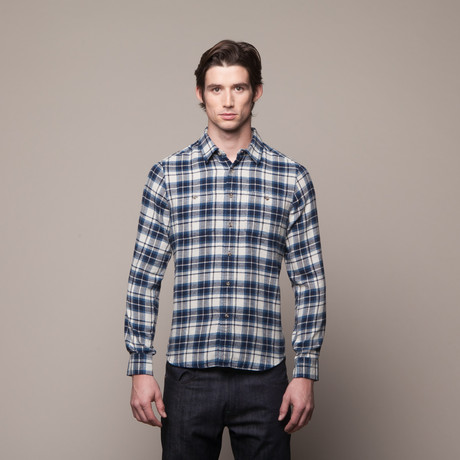 Buttondown Flannel Shirt // Blue (S)