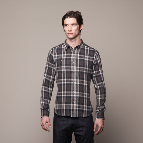Buttondown Flannel Shirt // Grey (S)