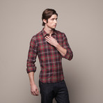 Buttondown Flannel Shirt // Dark Red (L)