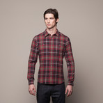 Buttondown Flannel Shirt // Dark Red (XL)