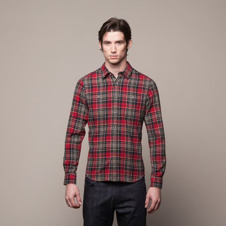 Buttondown Flannel Shirt // Red (S)