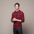 Buttondown Flannel Shirt // Red + Black (XL)
