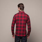 Buttondown Flannel Shirt // Red + Black (M)