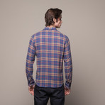 Buttondown Flannel Shirt // Blue + Beige (S)