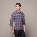 Buttondown Flannel Shirt // Blue + Beige (S)