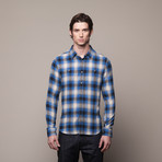 Buttondown Flannel Shirt // Black + Blue (L)
