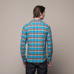 Buttondown Flannel Shirt // Turquoise (XL)