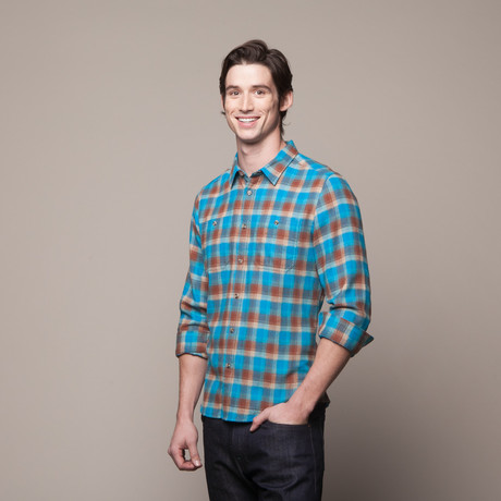 Buttondown Flannel Shirt // Turquoise (S)