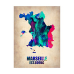 Marseille Watercolor Map