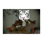 Smoking Tiger (10"W x 24"H x 2"D)