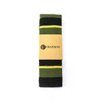 Army Green With Stripes Knit Tie