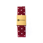 Burgundy Polka Dot Knit Tie
