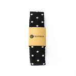 Black Polka Dota Knit Tie