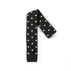 Black Polka Dota Knit Tie