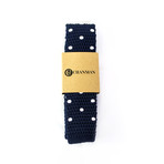 Navy Polka Dot Knit Tie