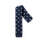 Navy Polka Dot Knit Tie