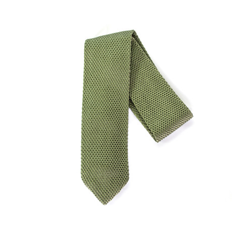Green Silk Knit Tie