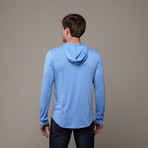 Pima Cotton Hooded Henley // Dark Blue (XL)