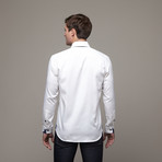 Wall Street Dress Shirt // Off White + Navy (S)