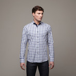 Wall Street Dress Shirt // Grey + Blue (L)