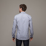Wall Street Dress Shirt // Grey + Blue (L)