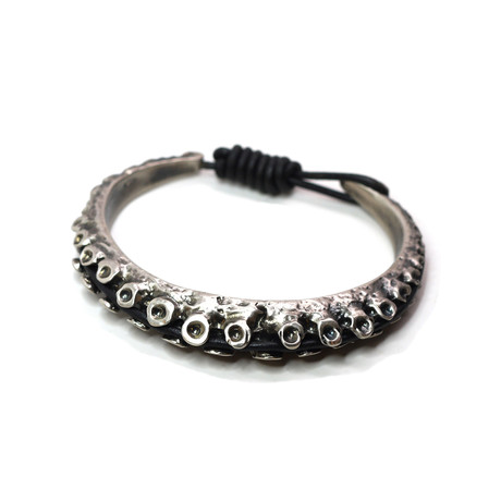 Tentacle Men's Cuff // Brass and Black Leather