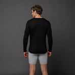 Merino Wool Long Sleeve Shirt // Black (2XL)