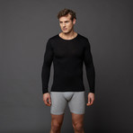 Merino Wool Long Sleeve Shirt // Black (S)