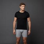 Merino Wool Short Sleeve Shirt // Black (M)