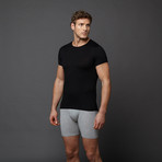 Merino Wool Short Sleeve Shirt // Black (S)
