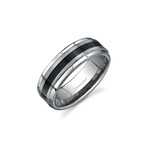 Sleek Striped Ring // 8mm Tungsten (Size 8)