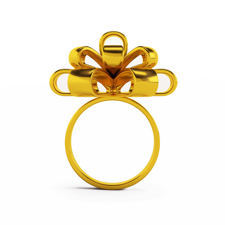 Ribbon Ring Gold Finish (Size 5)