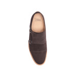 Price Leather Double Monk Strap // Brown (US: 8.5)