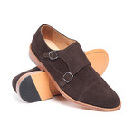 Price Leather Double Monk Strap // Brown (US: 11.5)