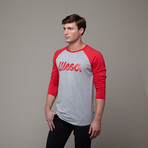 Flow Script Raglan T-Shirt // Grey Melange (XL)