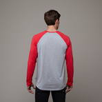 Flow Script Raglan T-Shirt // Grey Melange (XL)