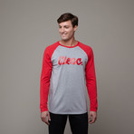 Flow Script Raglan T-Shirt // Grey Melange (XL)