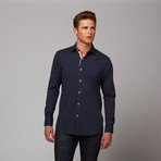 Button-Up Shirt // Navy Polka Dot (XL)