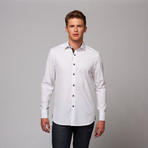 Button-Up Shirt // White Polka Dot (XL)