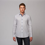 Button-Up Shirt // White + Navy Dot (S)