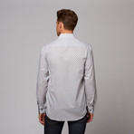 Button-Up Shirt // White + Navy Dot (S)