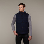 Quilted Wool Vest // Indigo (M)
