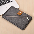 Zip Front Tablet Sleeve // Diagonal Zipper + Yellow Leather (iPad Mini)