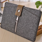 Zip Front iPad Sleeve // Vertical Zip + Rustic Leather (iPad Mini)