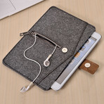 Zip Front iPad Sleeve // Vertical Zip + Rustic Leather (iPad Mini)