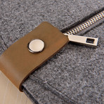 Zip Front iPad Sleeve // Vertical Zip + Rustic Leather (iPad Mini)