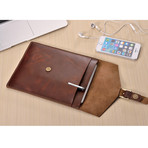 iPad Sleeve // Leather With Front Pocket (iPad Mini)